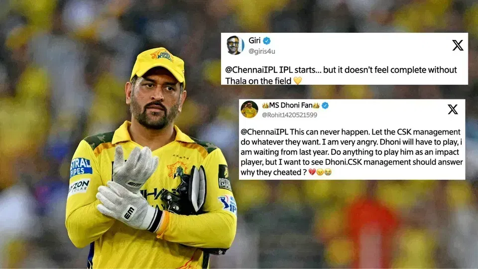 "IPL खत्म" - धोनी के दो हफ्ते CSK के लिए ना खेलने की ख़बर के बाद सोशल मीडिया पर आया भूचाल